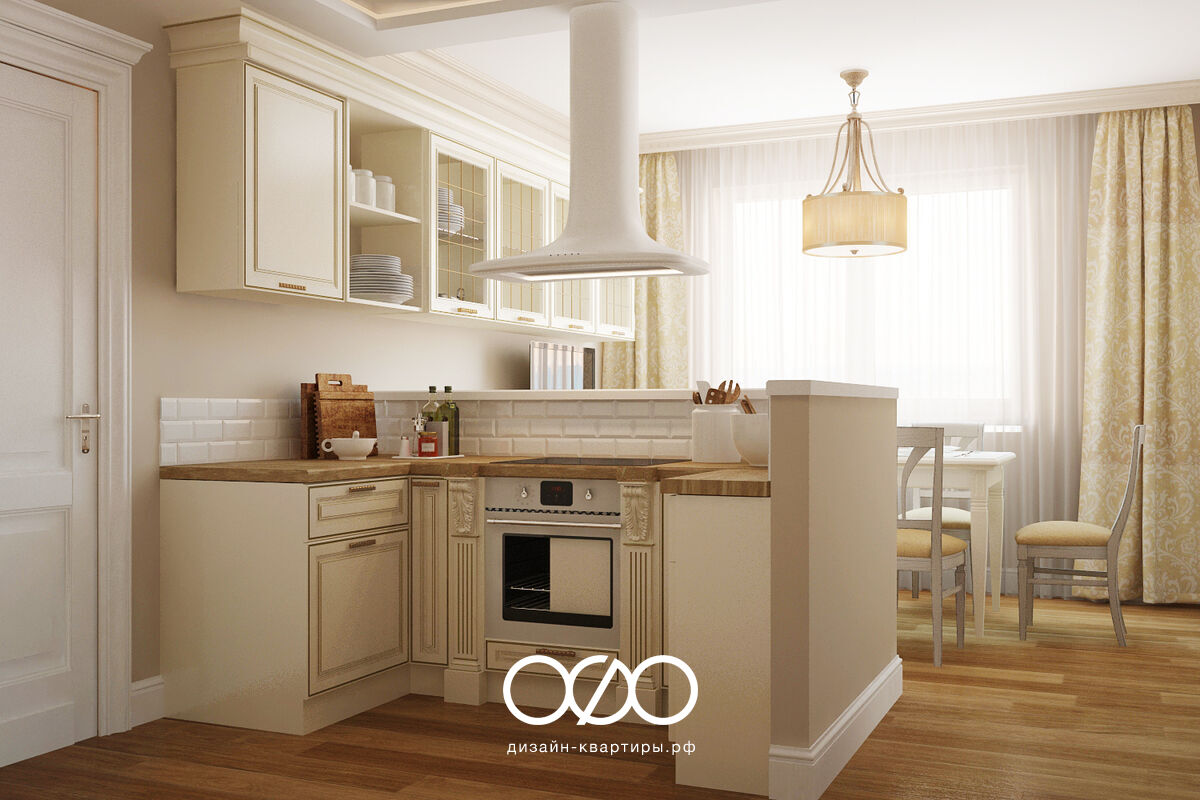 Дизайн кухни в стиле неоклассика для квартиры