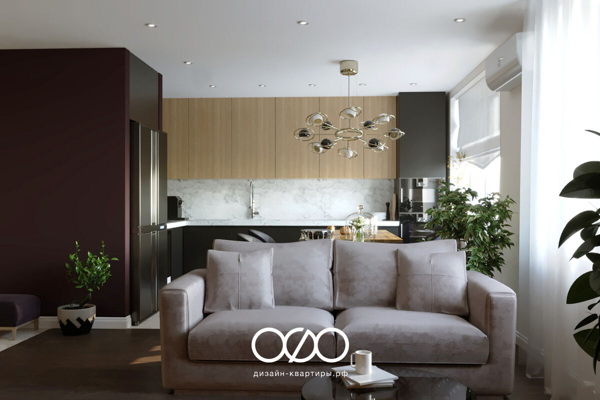 Дизайн-проект четырёхкомнатной квартиры 109 м2 в современном стиле в ЖК Золотая Звезда в Москве.