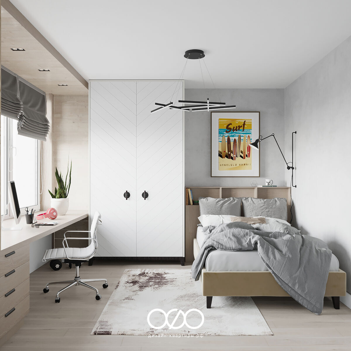 Дизайн-проект 4-комнатной квартиры в современном стиле в ЖК Лица в Москве