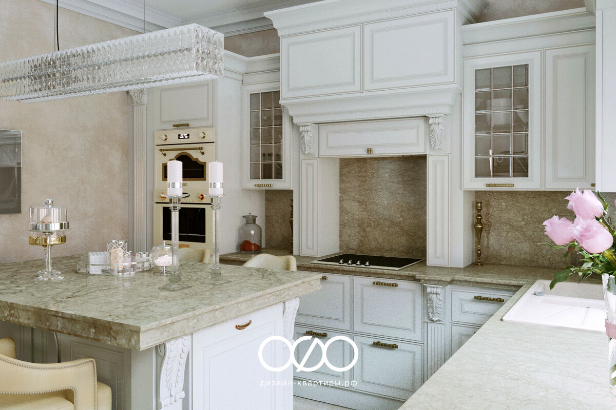 Дизайн-проект 4-комнатной московской квартиры в классическом стиле 