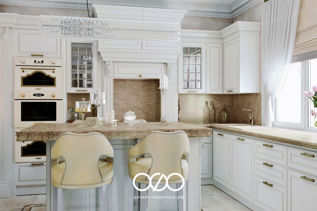 Дизайн-проект 4-комнатной московской квартиры в классическом стиле 