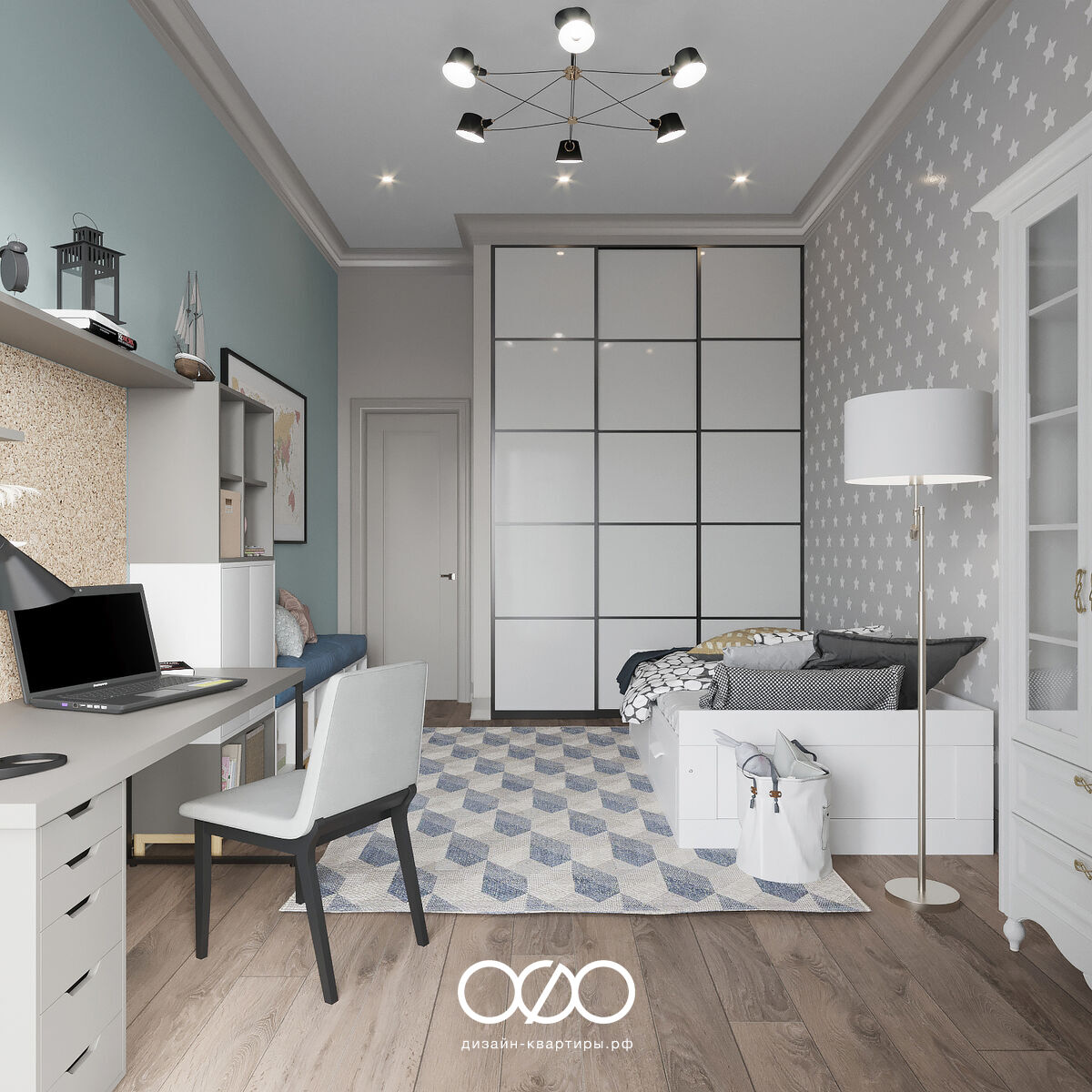 Дизайн-проект 3-комнатной квартиры в стиле современная классика в Москве 