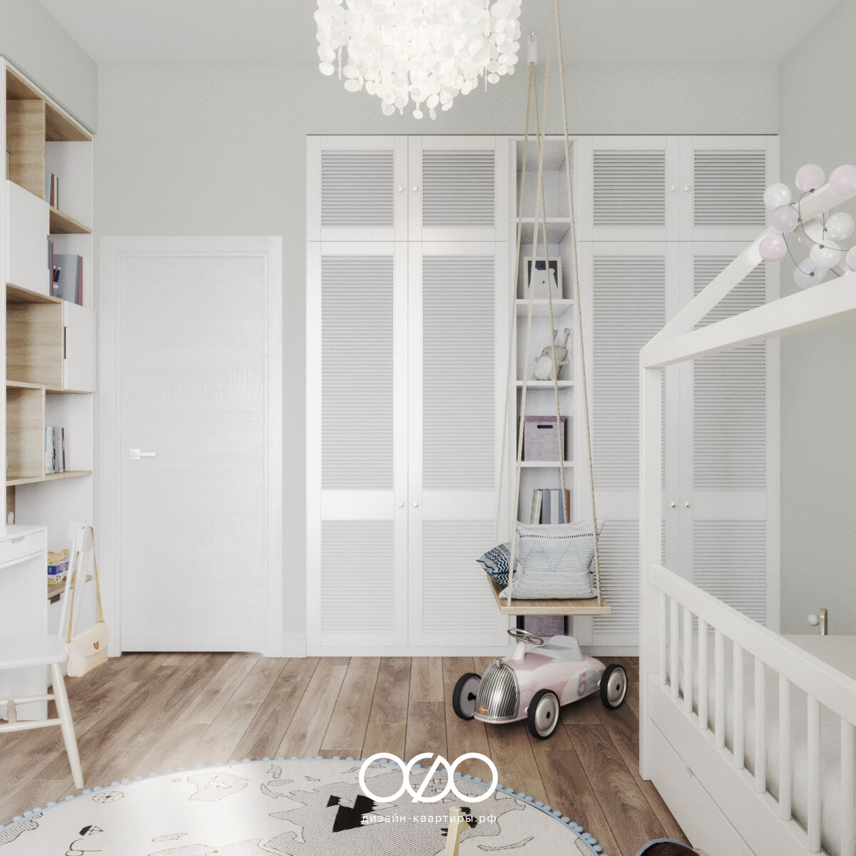 Дизайн-проект московской 3-комнатной квартиры в скандинавском стиле в ЖК Наследие