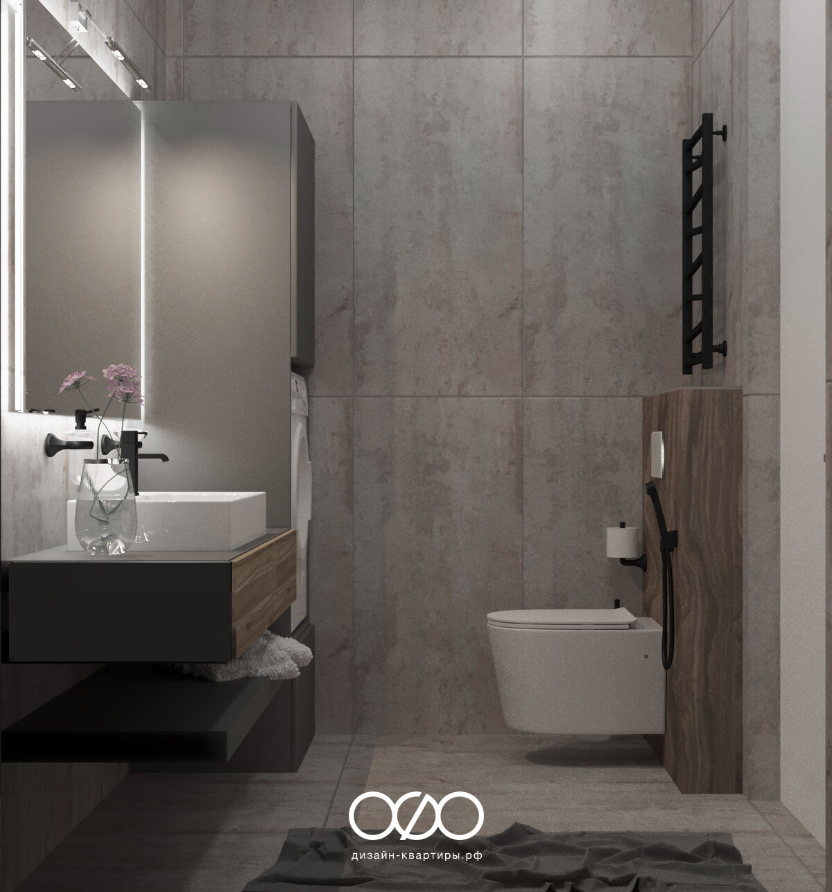 Дизайн-проект московской 2-комнатной квартиры в современном стиле лофт в ЖК 1147