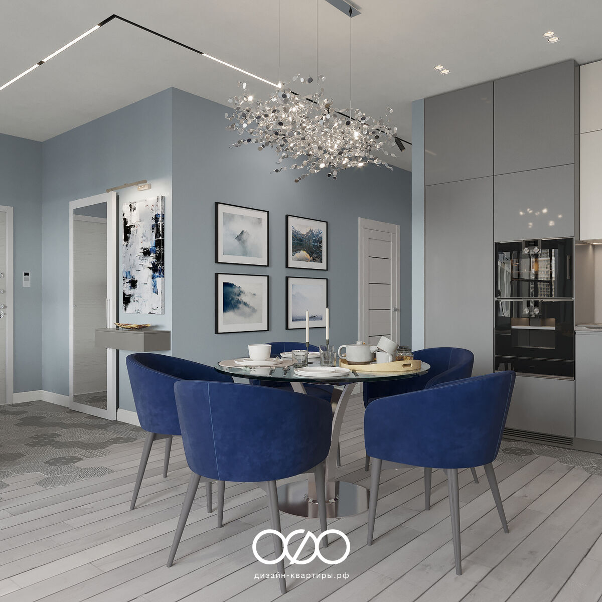 Дизайн-проект 3-комнатной квартиры в пастельных тонах в ЖК 1147 в г. Москве