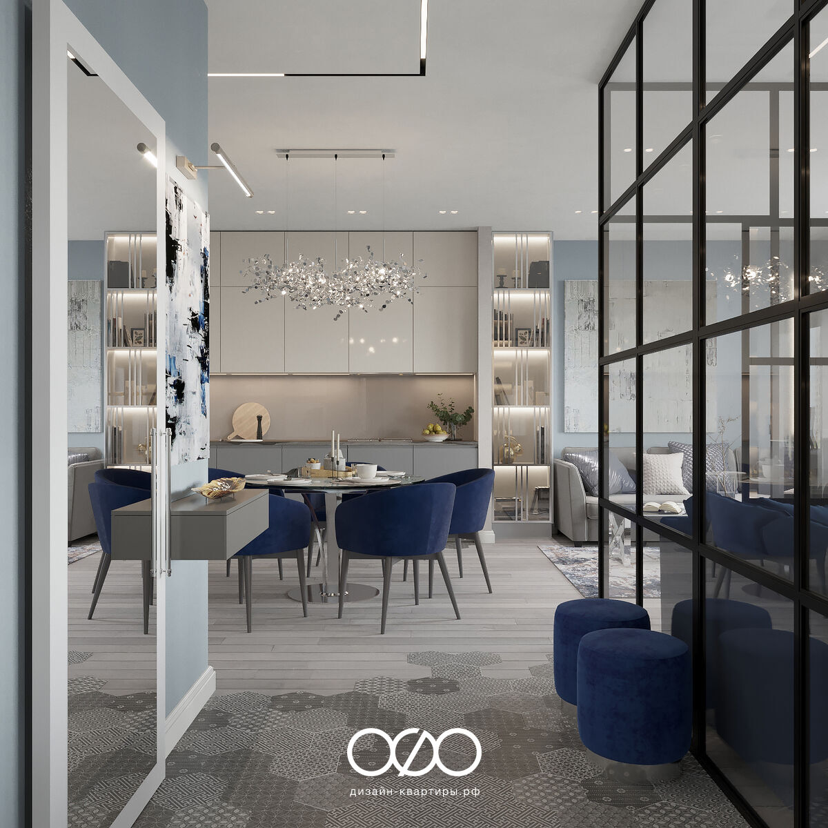 Дизайн-проект 3-комнатной квартиры в пастельных тонах в ЖК 1147 в г. Москве