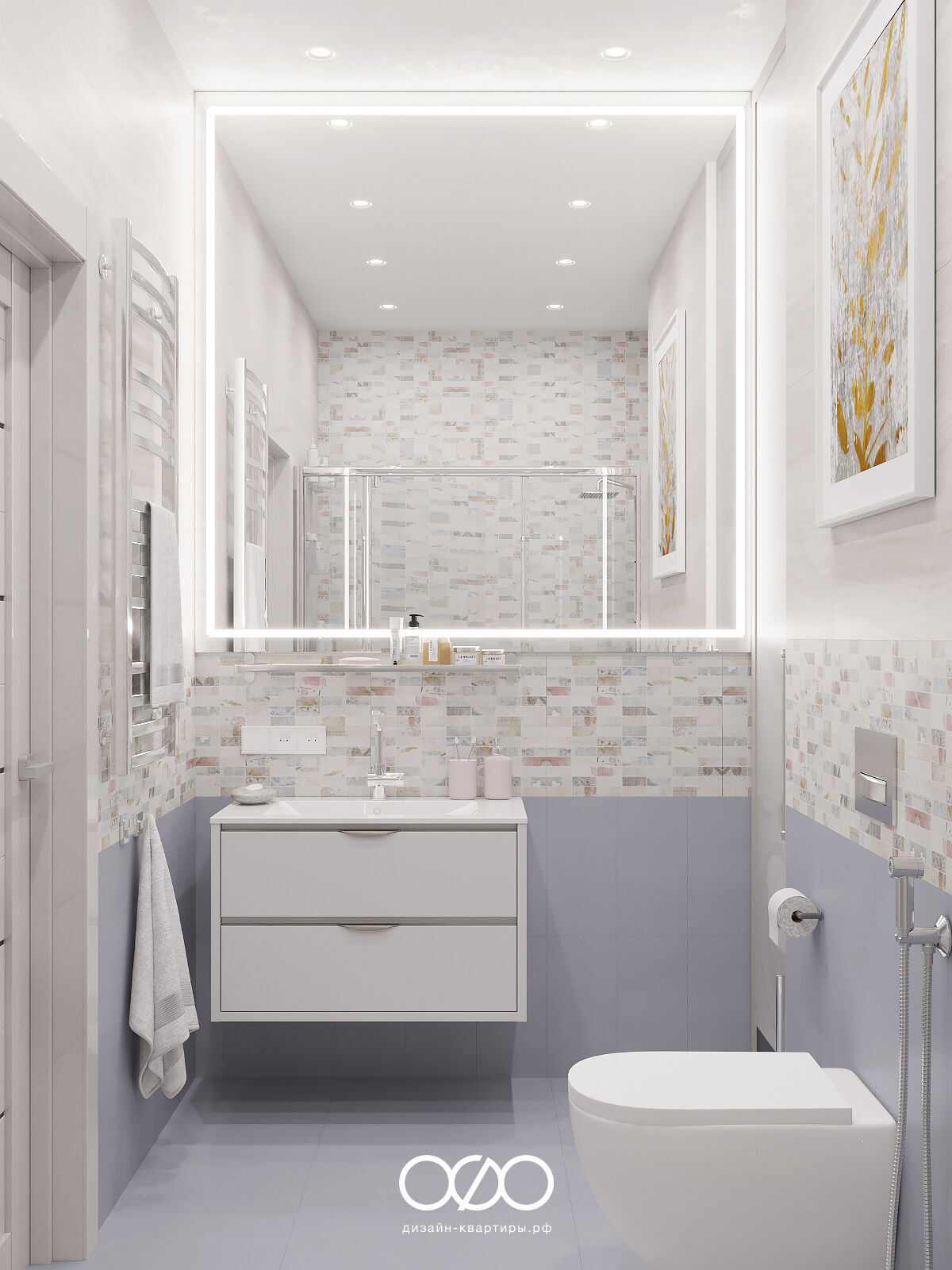 Дизайн-проект 3-комнатной квартиры в пастельных тонах в ЖК 1147 в г. Москве