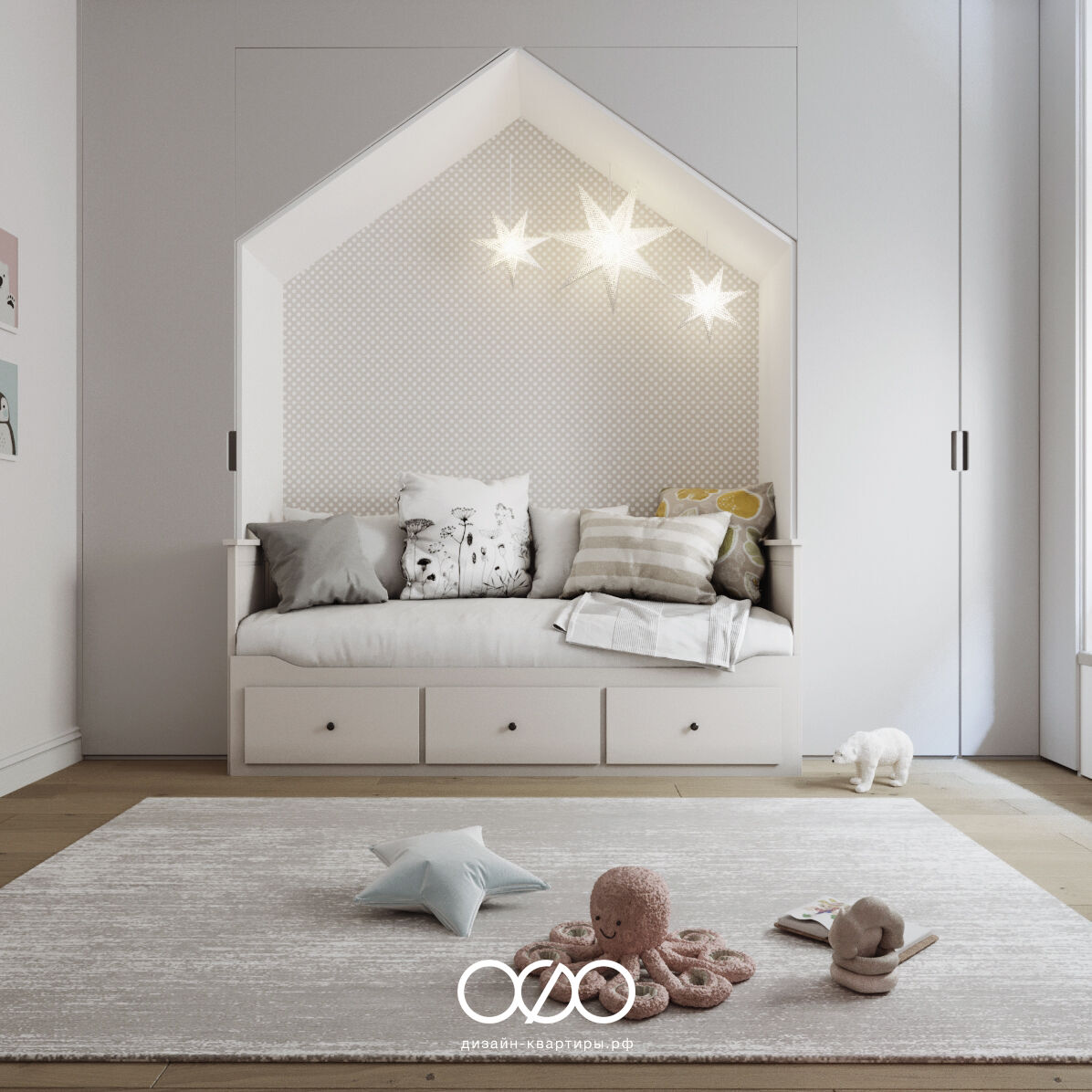 Дизайн-проект московской 4-комнатной квартиры в стиле неоклассика в ЖК Белорусская