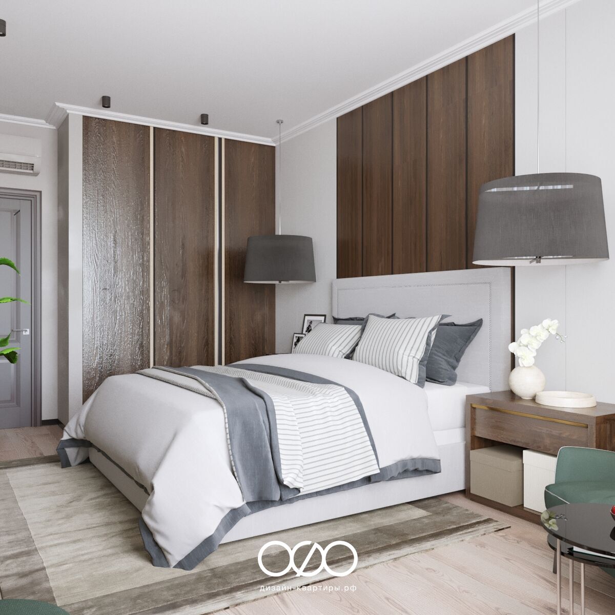 Современная спальня 12 кв м