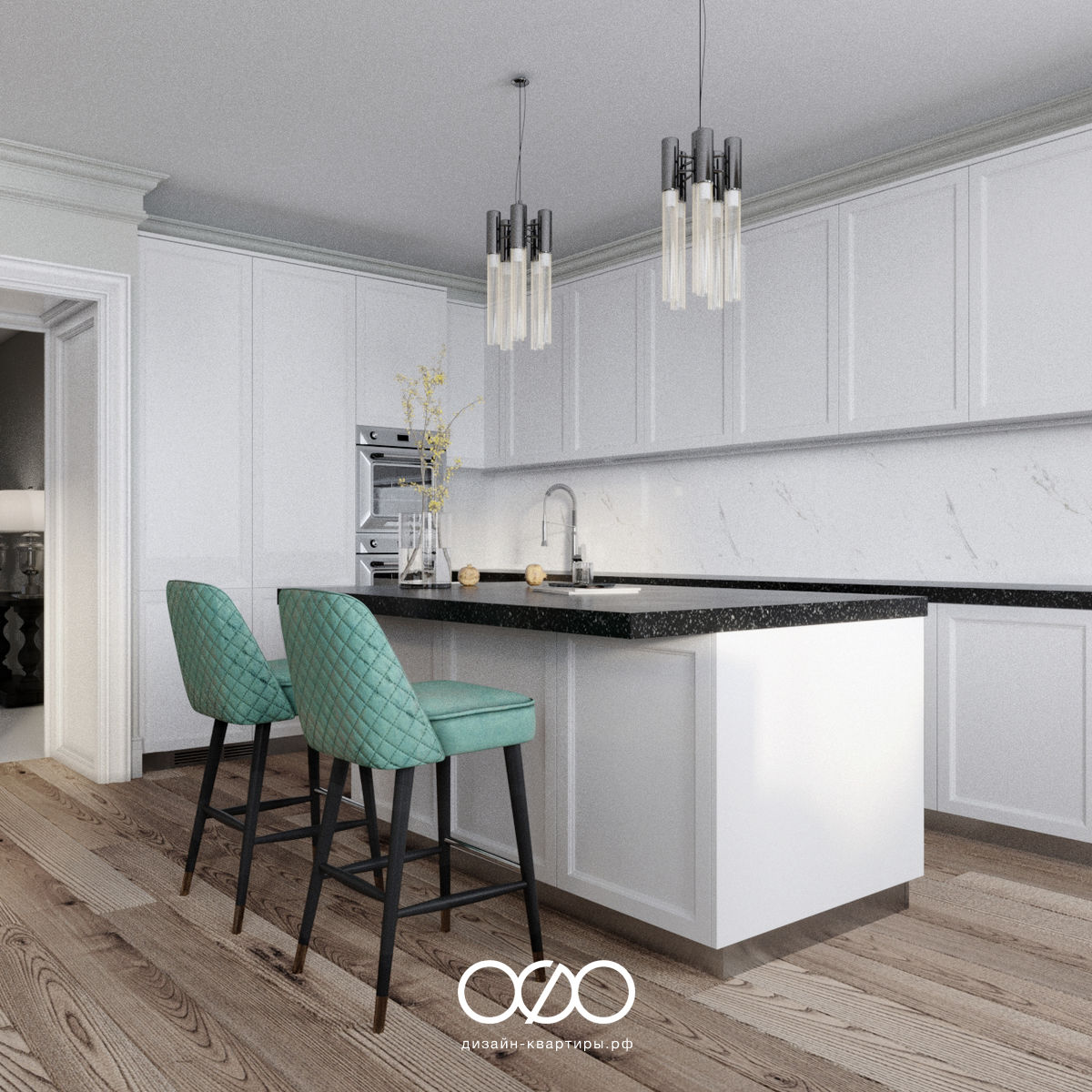 Кухня с барной стойкой