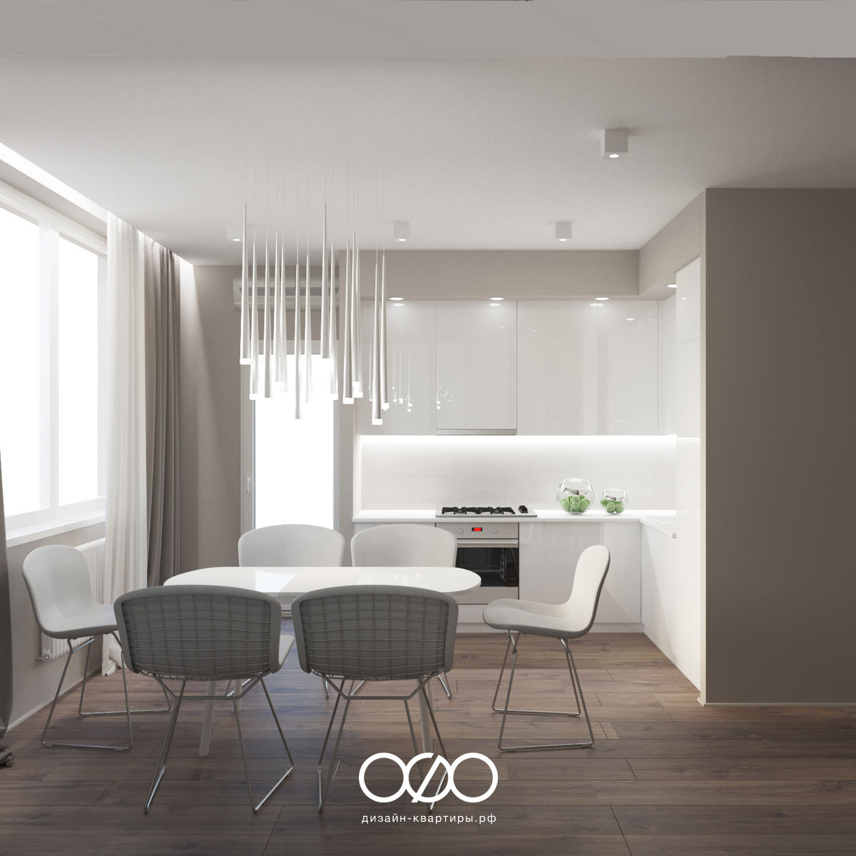 Дизайн квартиры с большой кухней