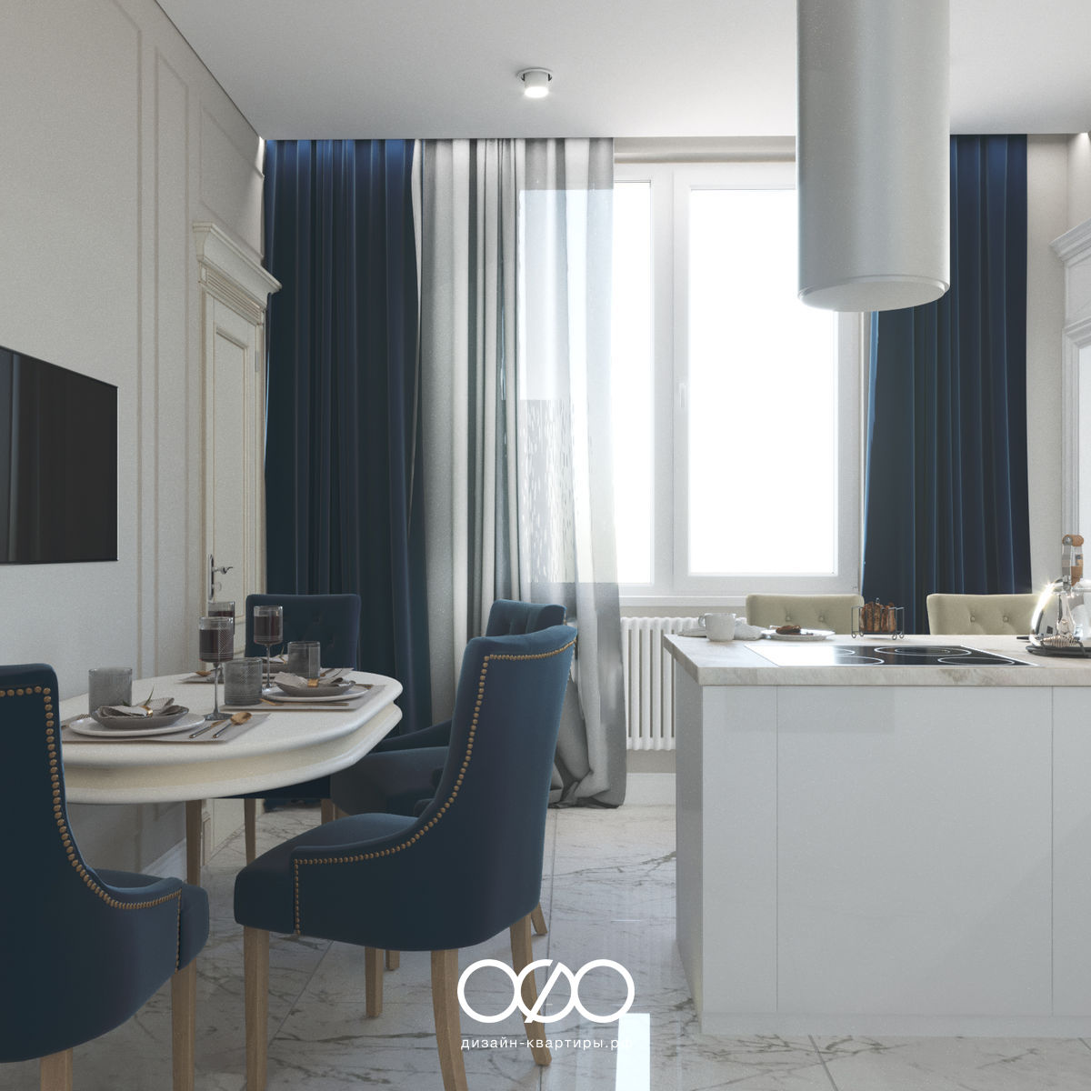 Кухня с барной стойкой