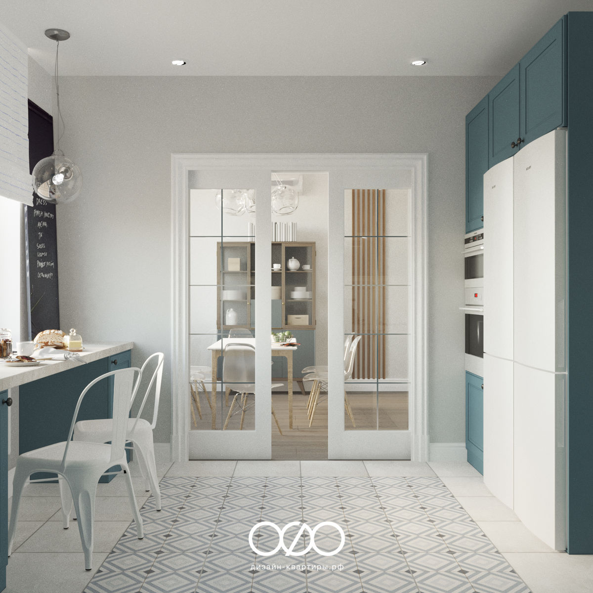 Кухня с барной стойкой