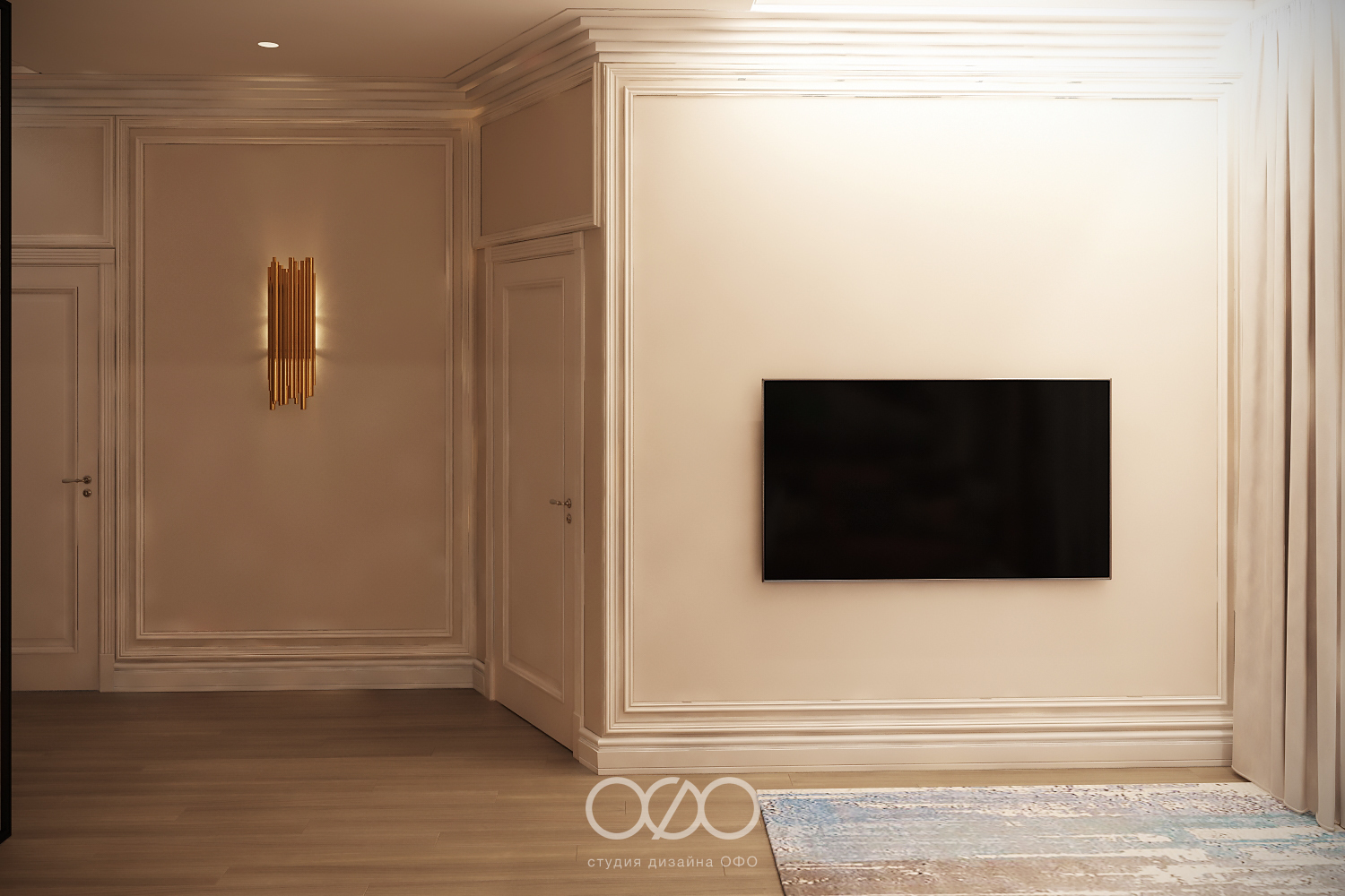 Дизайн-проект московской 1-комнатной квартиры площадью 54 м2 в современном стиле в ЖК Сердце столицы