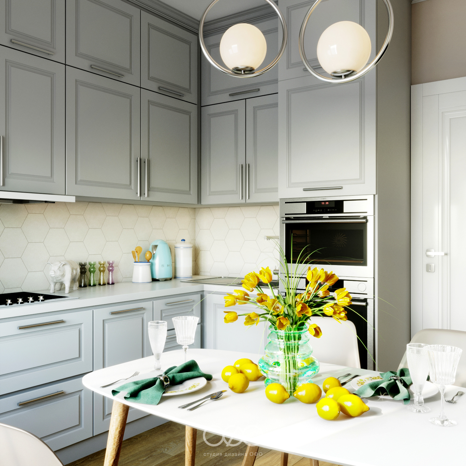 Дизайн кухни в стиле неоклассика для квартиры