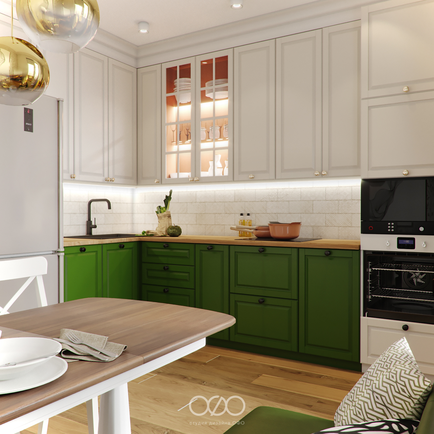 Дизайн кухни в стиле неоклассика для квартиры