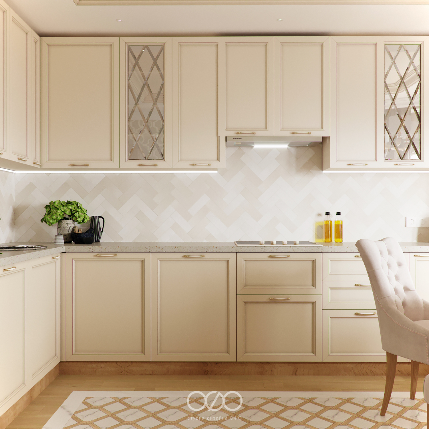 Дизайн-проект 2-комнатной квартиры в неоклассическом стиле в ЖК Селигерская