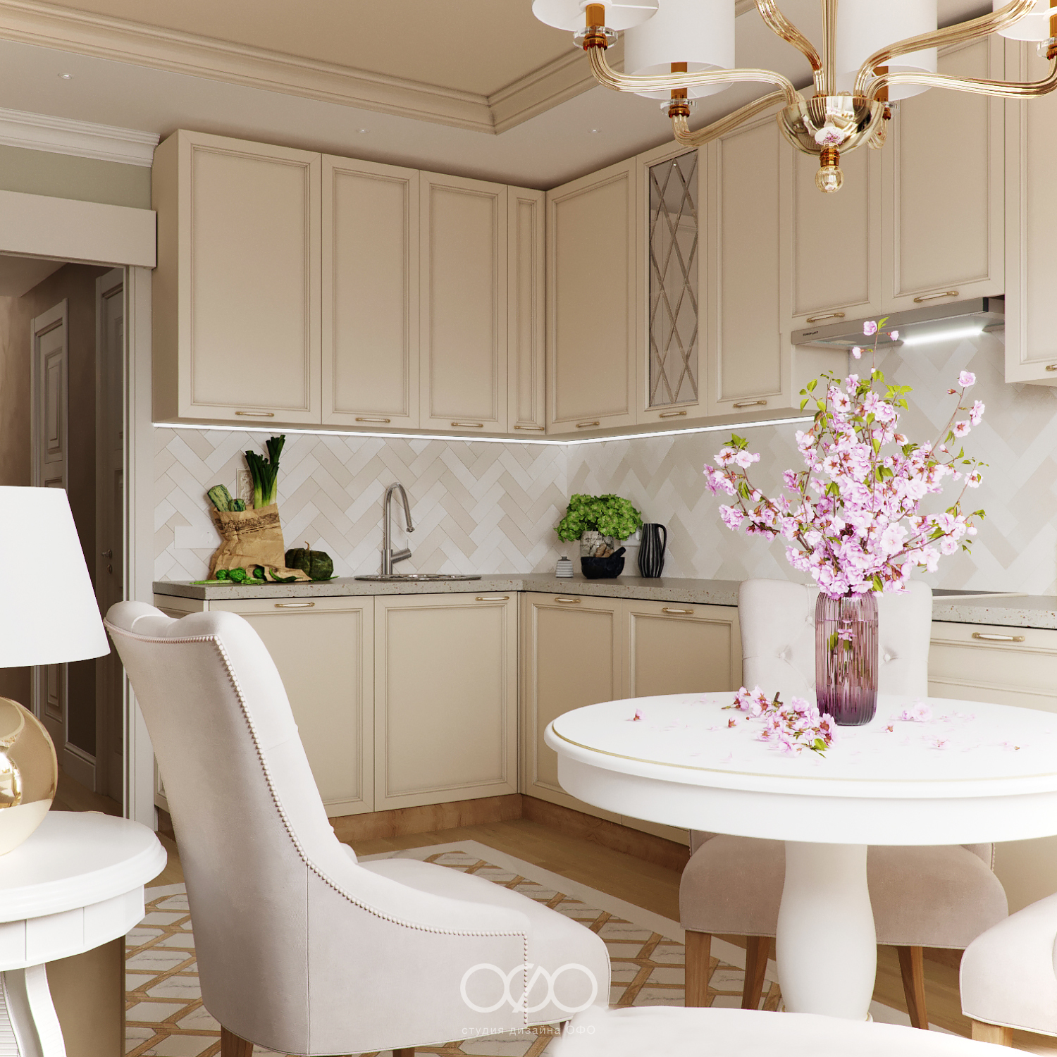 Дизайн-проект 2-комнатной квартиры в неоклассическом стиле в ЖК Селигерская