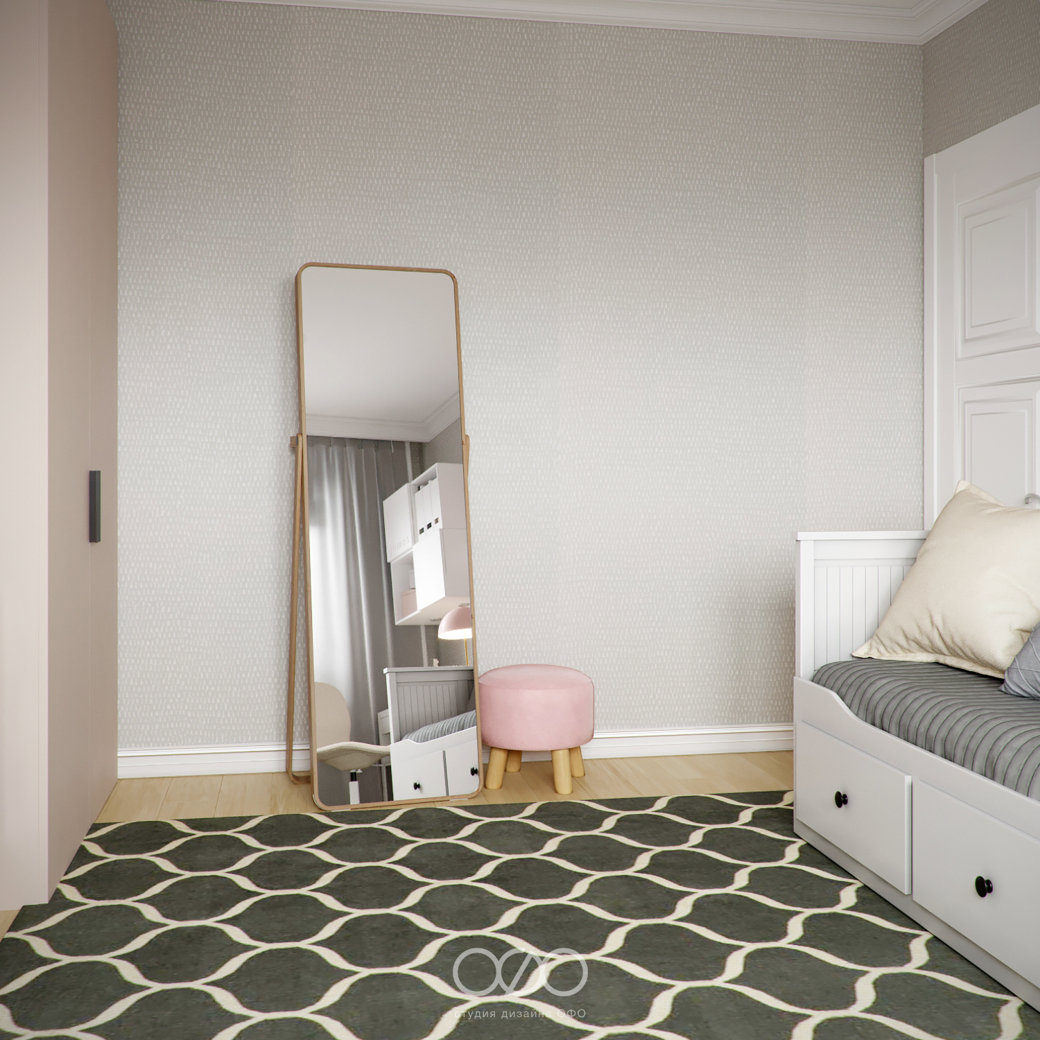 Дизайн-проект 2-комнатной квартиры в неоклассическом стиле в ЖК Селигерская