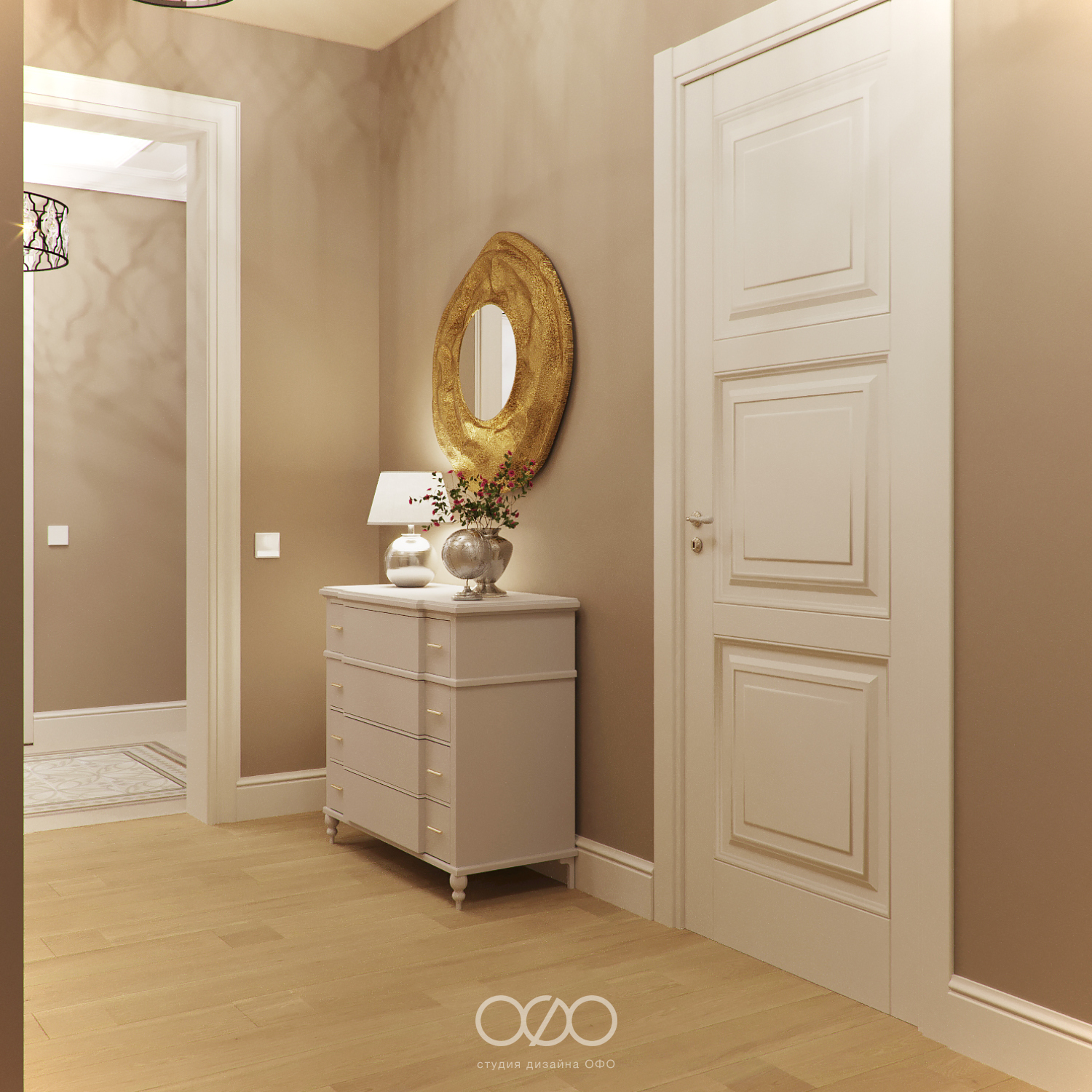 Дизайн-проект 2-комнатной квартиры в неоклассическом стиле в ЖК Селигерская