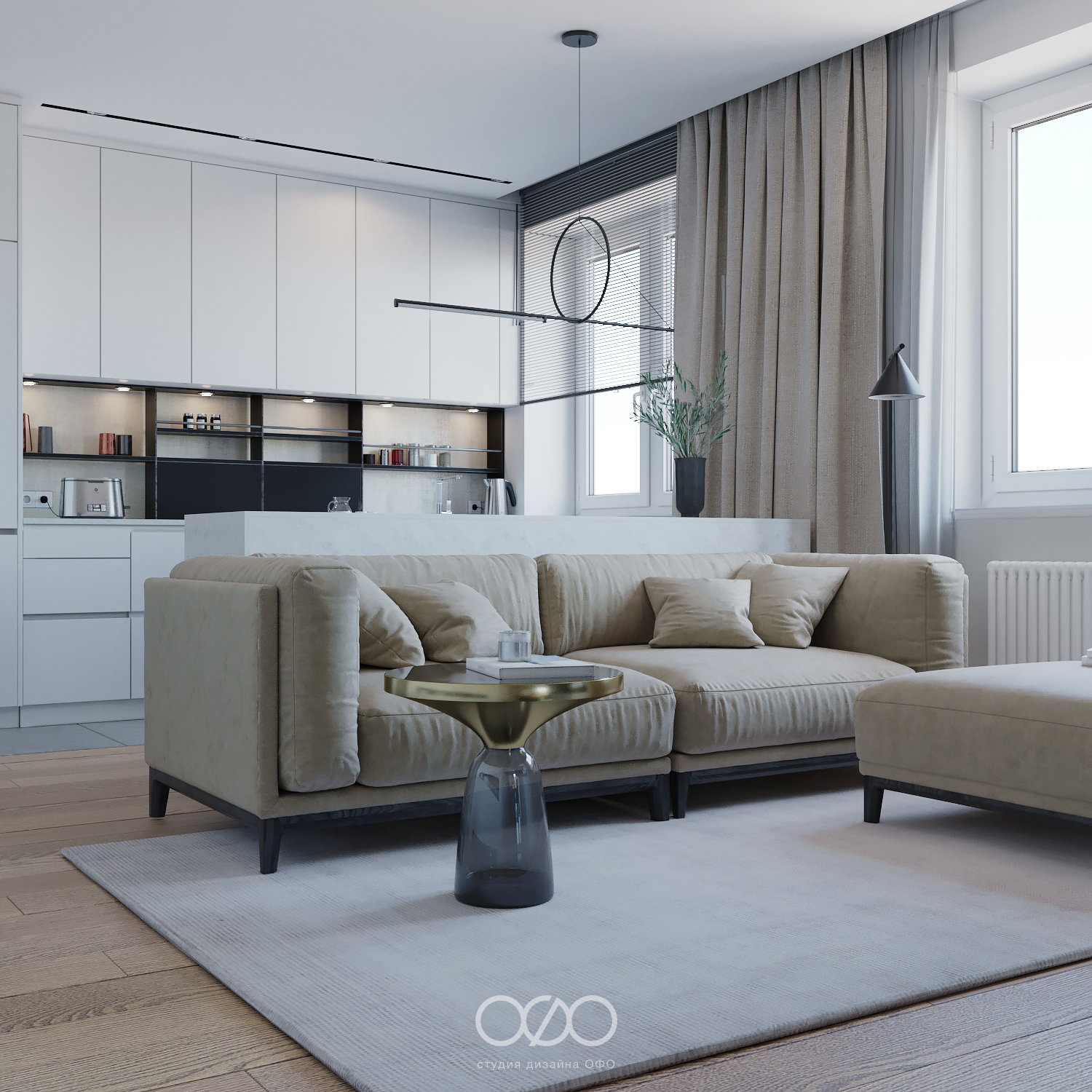 Дизайн-проект московской 3-комнатной квартиры в современном стиле в ЖК Life-Лазаревское