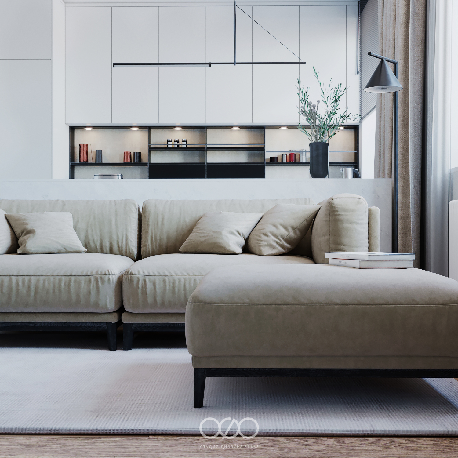 Дизайн-проект московской 3-комнатной квартиры в современном стиле в ЖК Life-Лазаревское