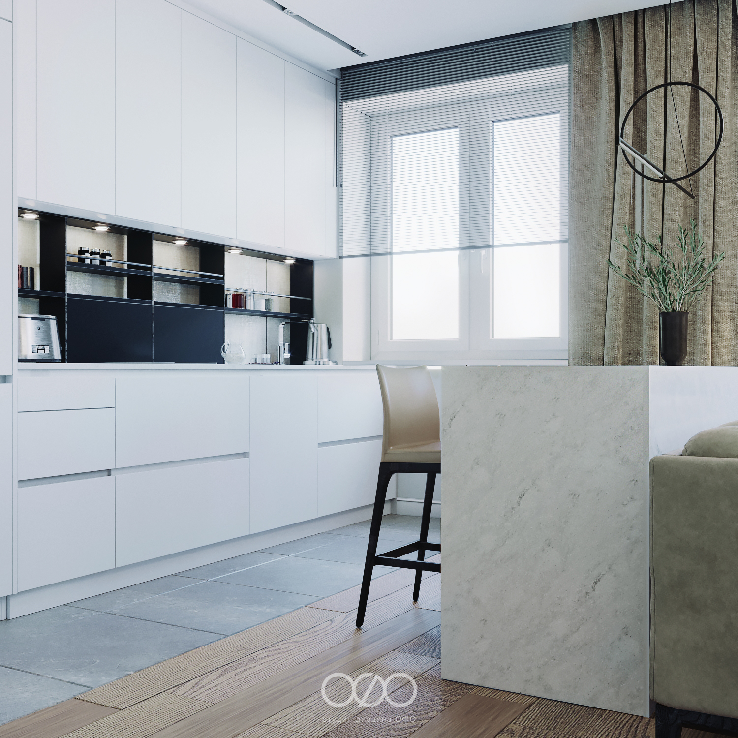 Дизайн-проект московской 3-комнатной квартиры в современном стиле в ЖК Life-Лазаревское