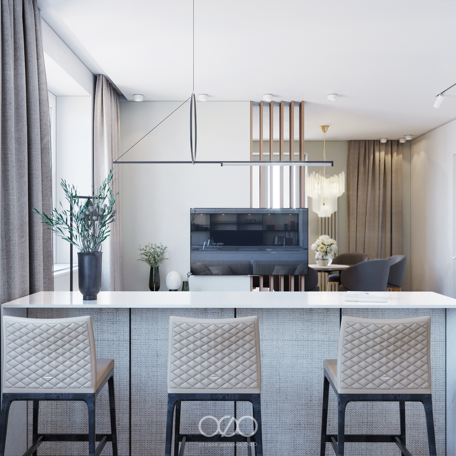 Дизайн-проект московской 3-комнатной квартиры в современном стиле в ЖК Life-Лазаревское