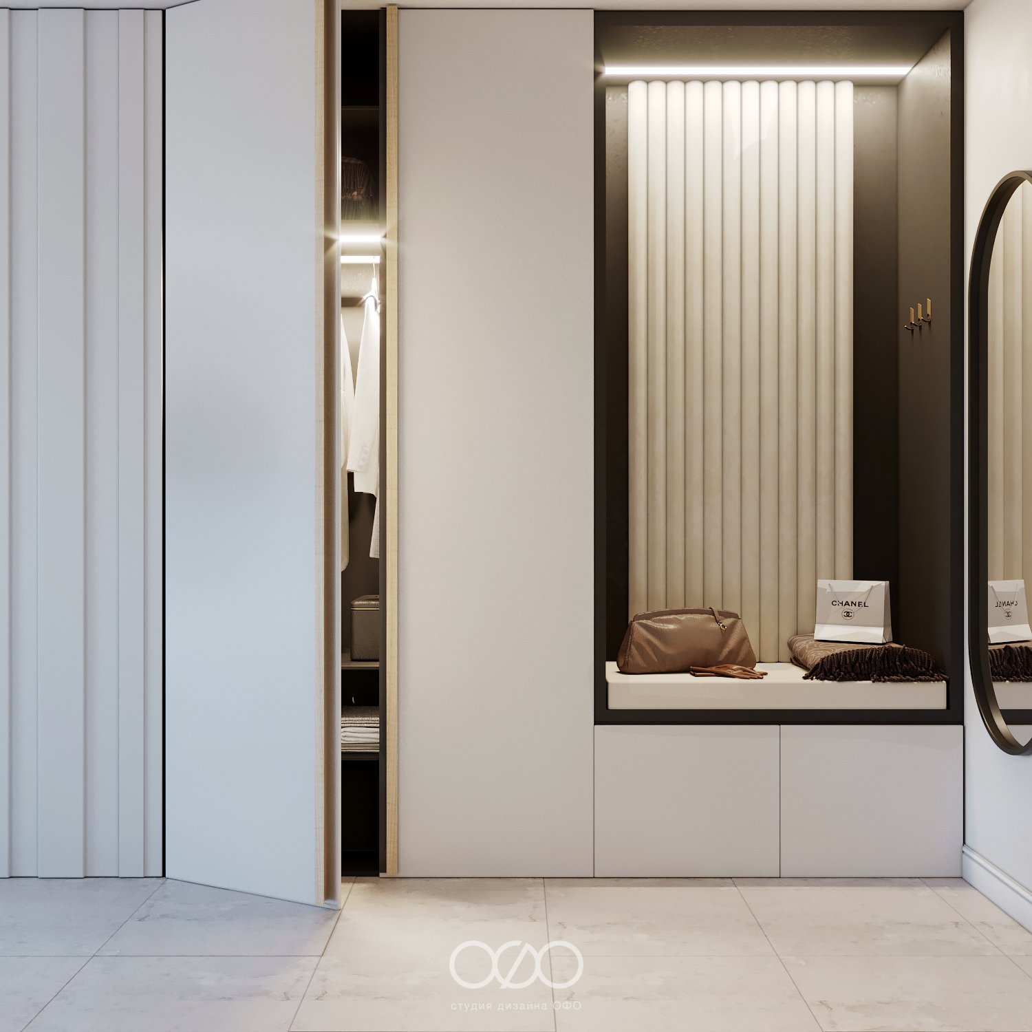 Дизайн-проект московской 3-комнатной квартиры в современном стиле в ЖК Life-Лазаревское