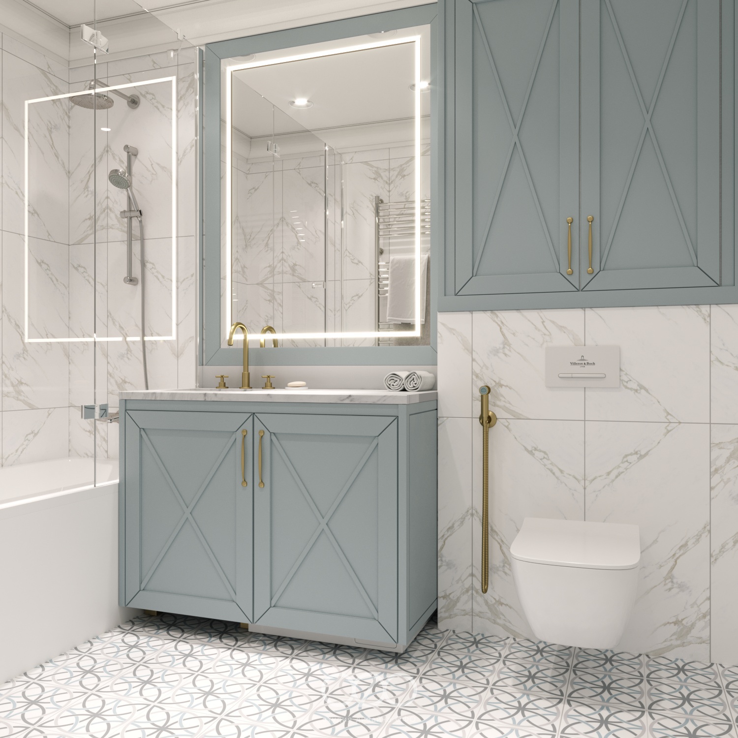 Дизайн-проект 3-комнатной квартиры в неоклассическом стиле в ЖК Аалто