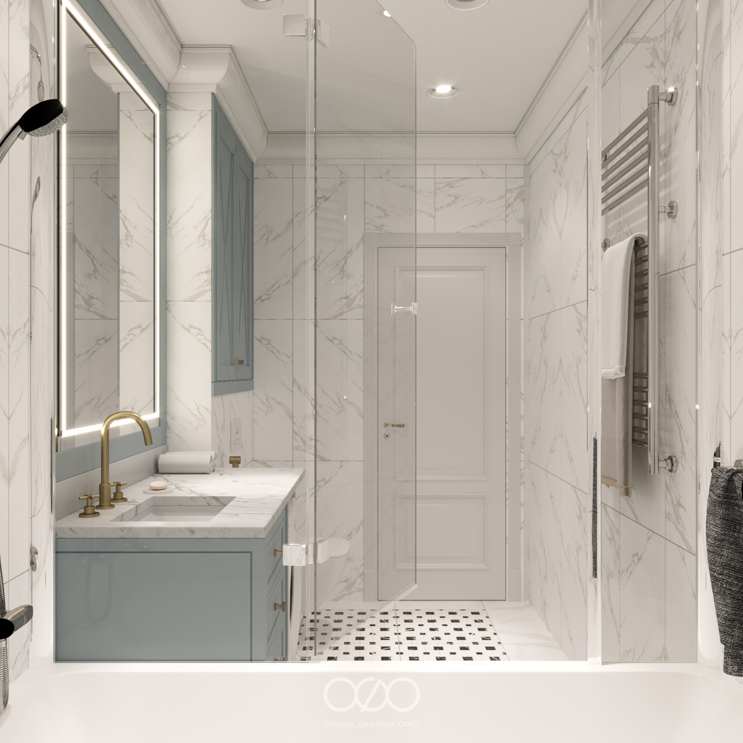 Дизайн-проект 3-комнатной квартиры в неоклассическом стиле в ЖК Аалто