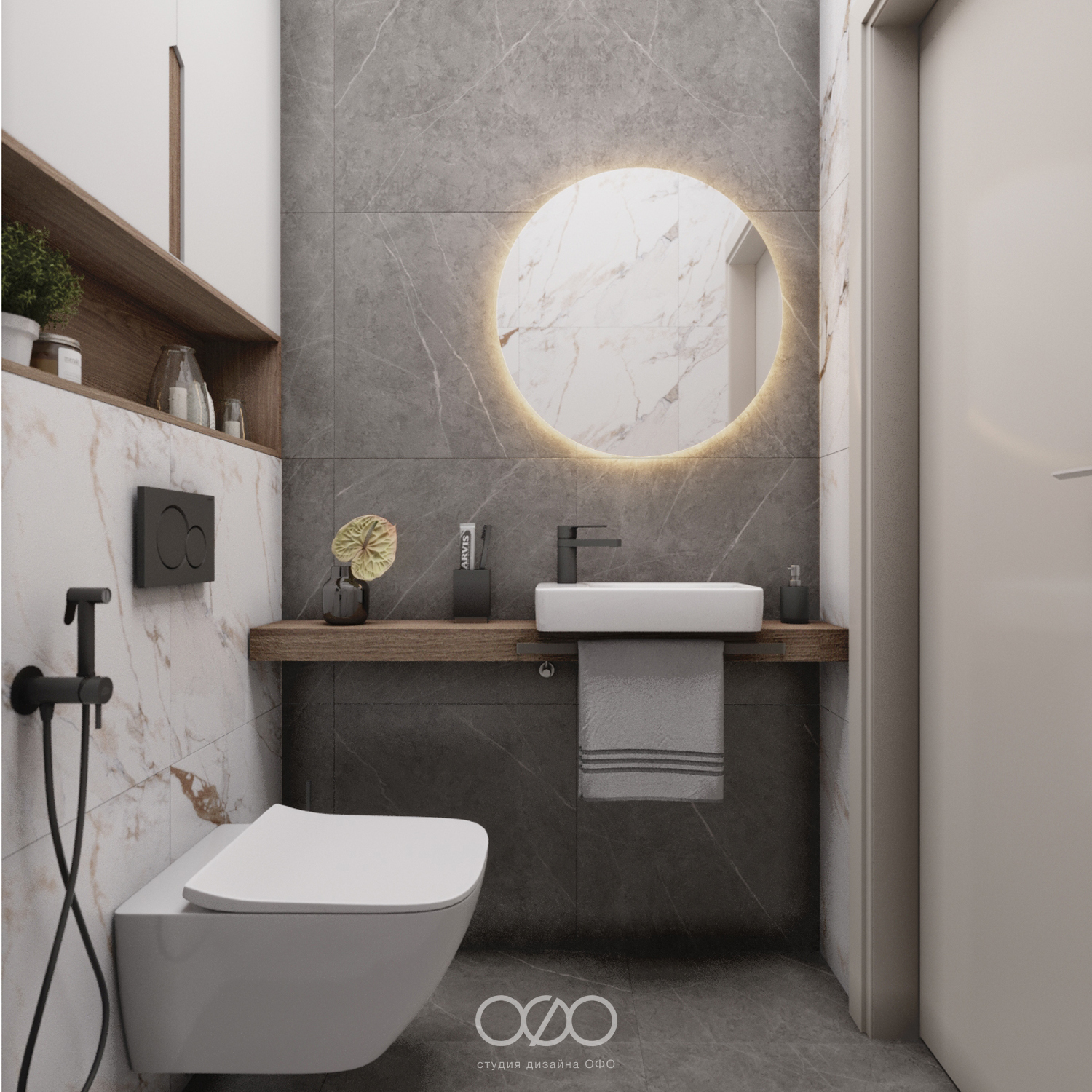 Дизайн-проект двухкомнатной московской квартиры в современном стиле в ЖК Серебрица