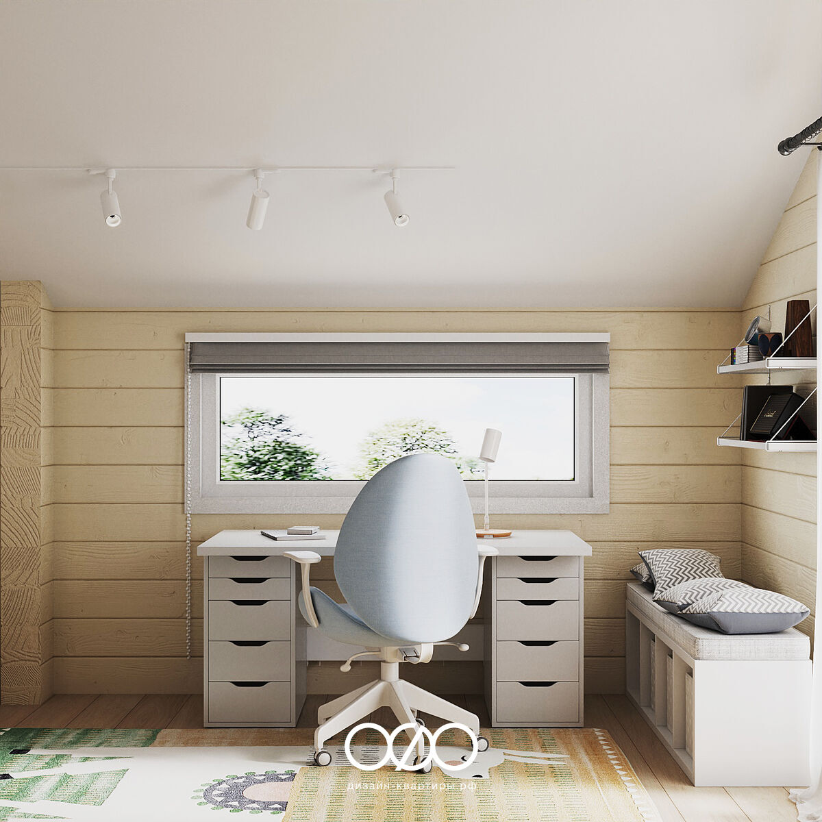 Дизайн-проект двухэтажного коттеджа в современном стиле  в КП Фламандия