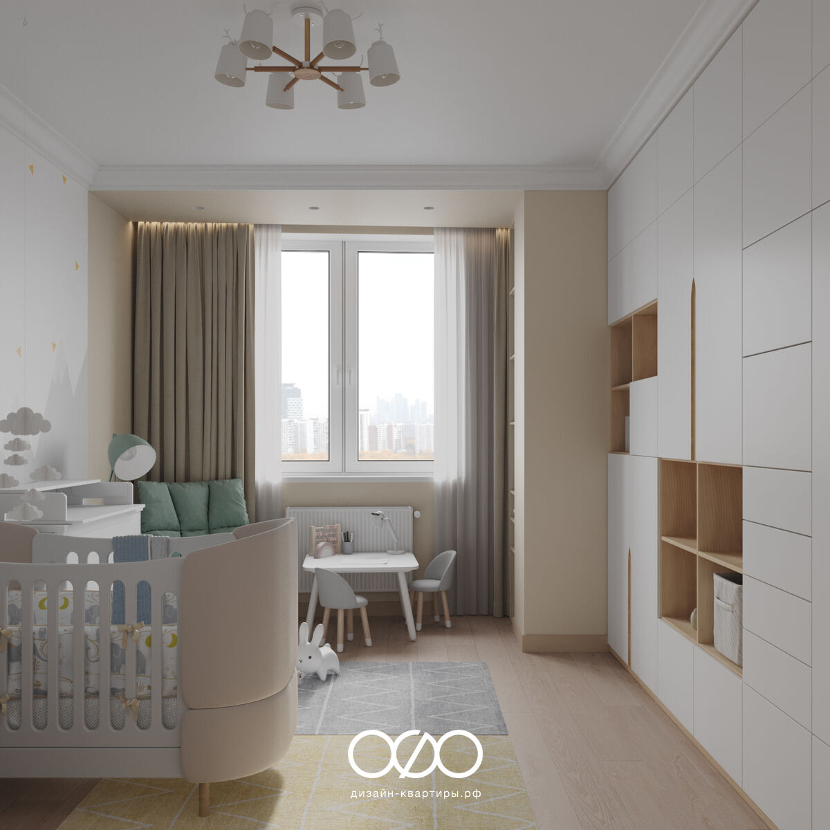 Дизайн-проект трёхкомнатной квартиры в современном стиле в Москве, ст. м. Сокольники.