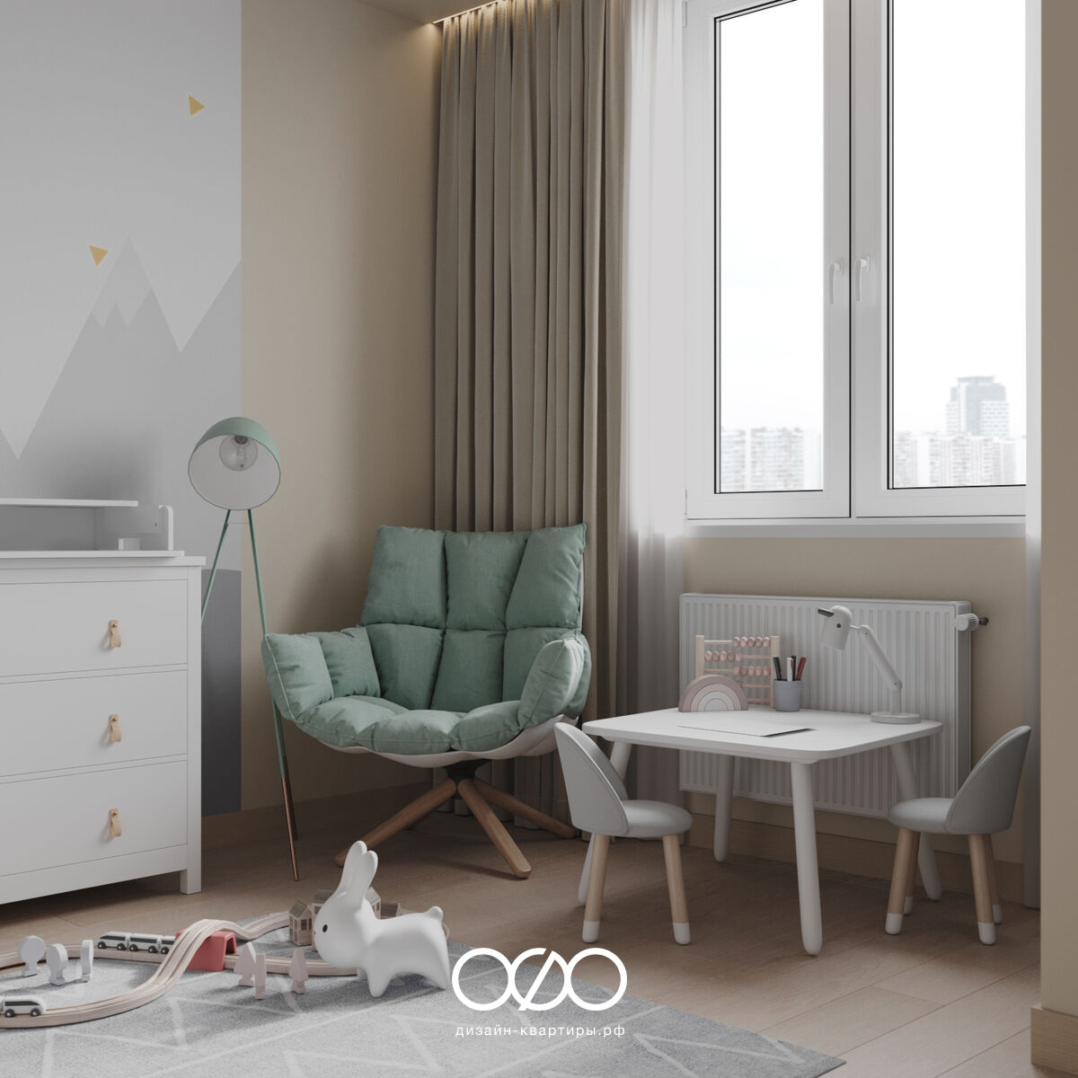 Дизайн-проект трёхкомнатной квартиры в современном стиле в Москве, ст. м. Сокольники.