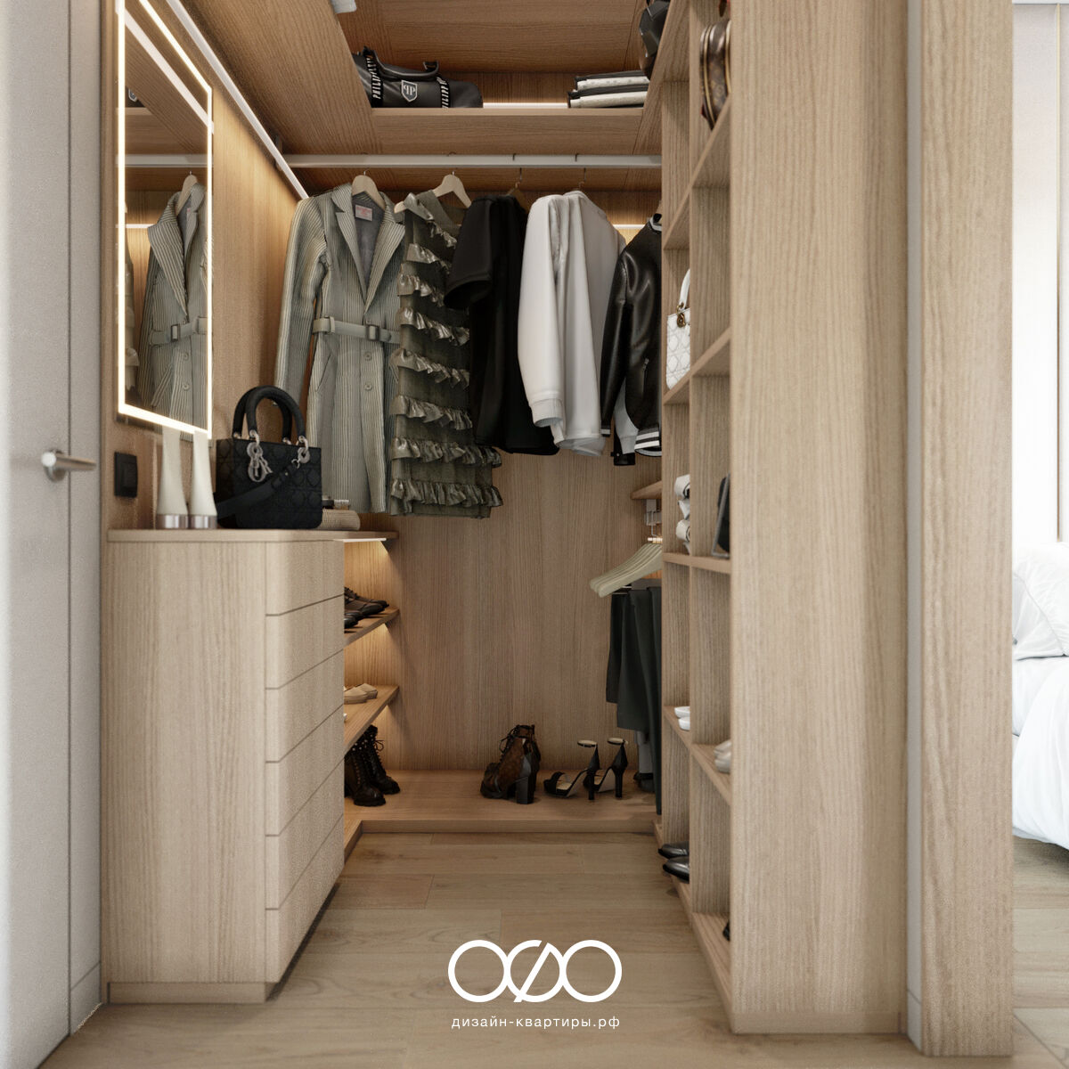 Дизайн-проект 2-комнатной квартиры 40 м2 в стиле минимализм. Москва, ЖК D1