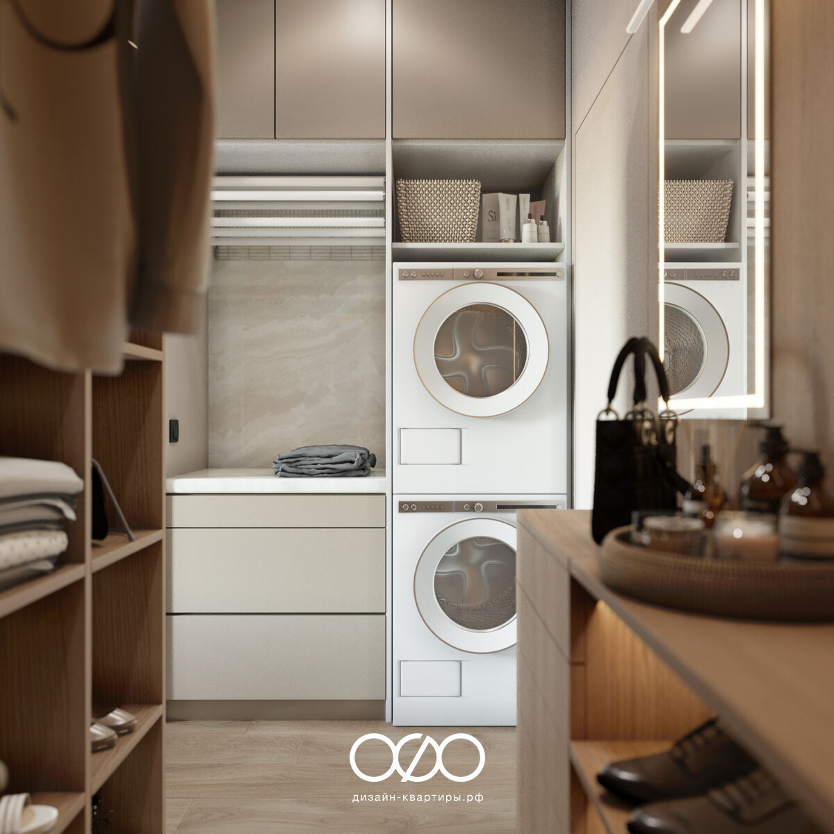 Дизайн-проект 2-комнатной квартиры 40 м2 в стиле минимализм. Москва, ЖК D1