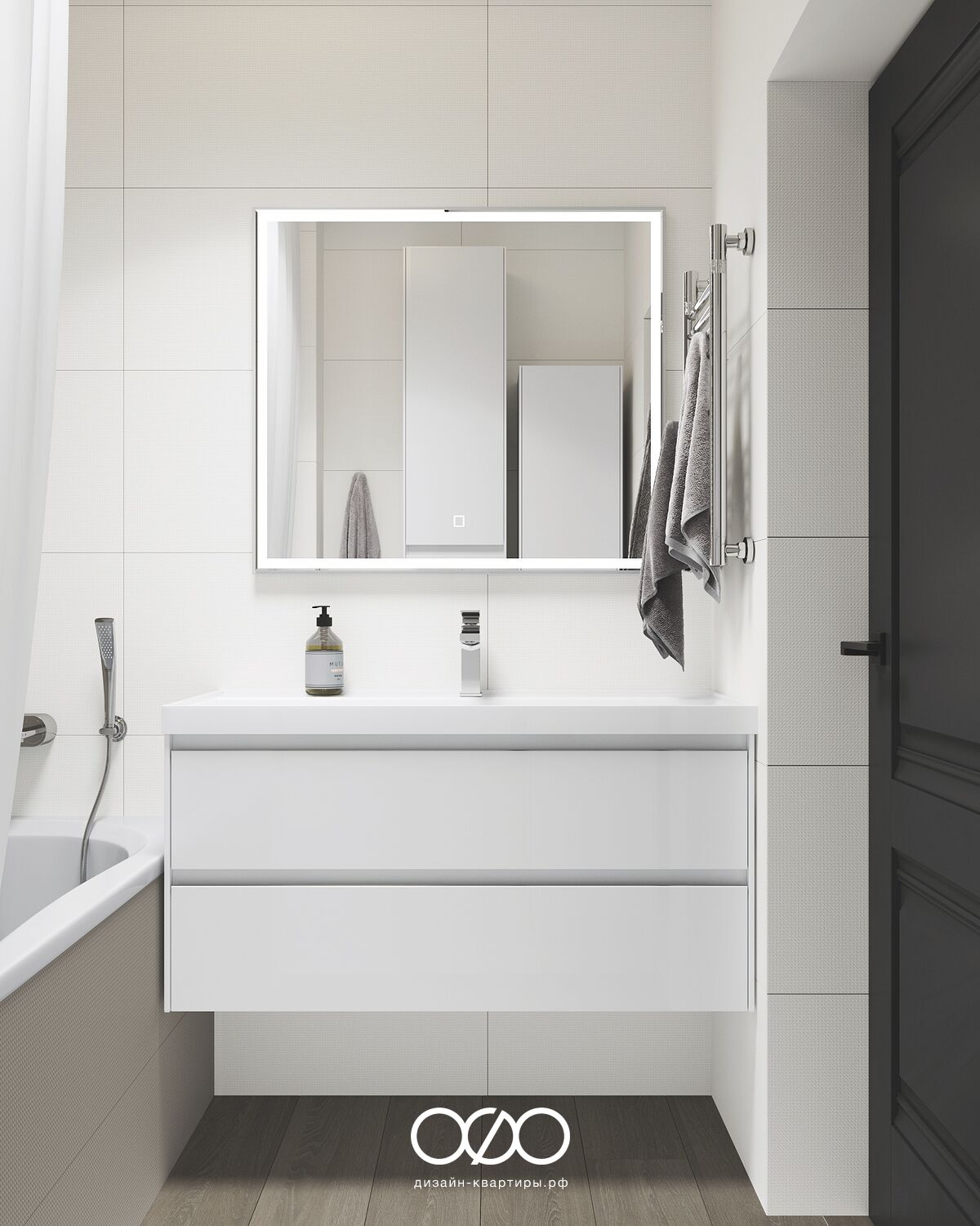 Дизайн-проект 2-комнатной квартиры 70 м2 в современном стиле. Москва, м. Жулебино.