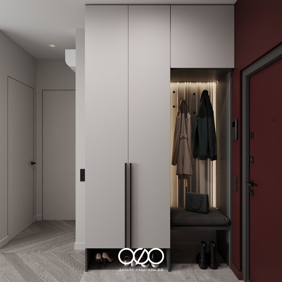 Дизайн-проект 3-комнатной квартиры 70 м2 в современном стиле. Москва, ЖК iLove.