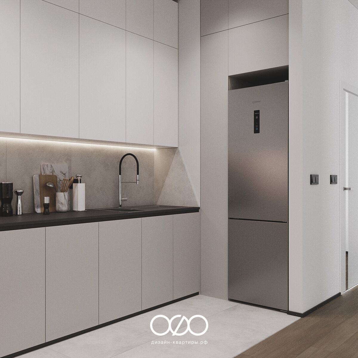 Дизайн-проект 3-комнатной квартиры 82 м2 в современном стиле. Москва, ЖК Маяк.