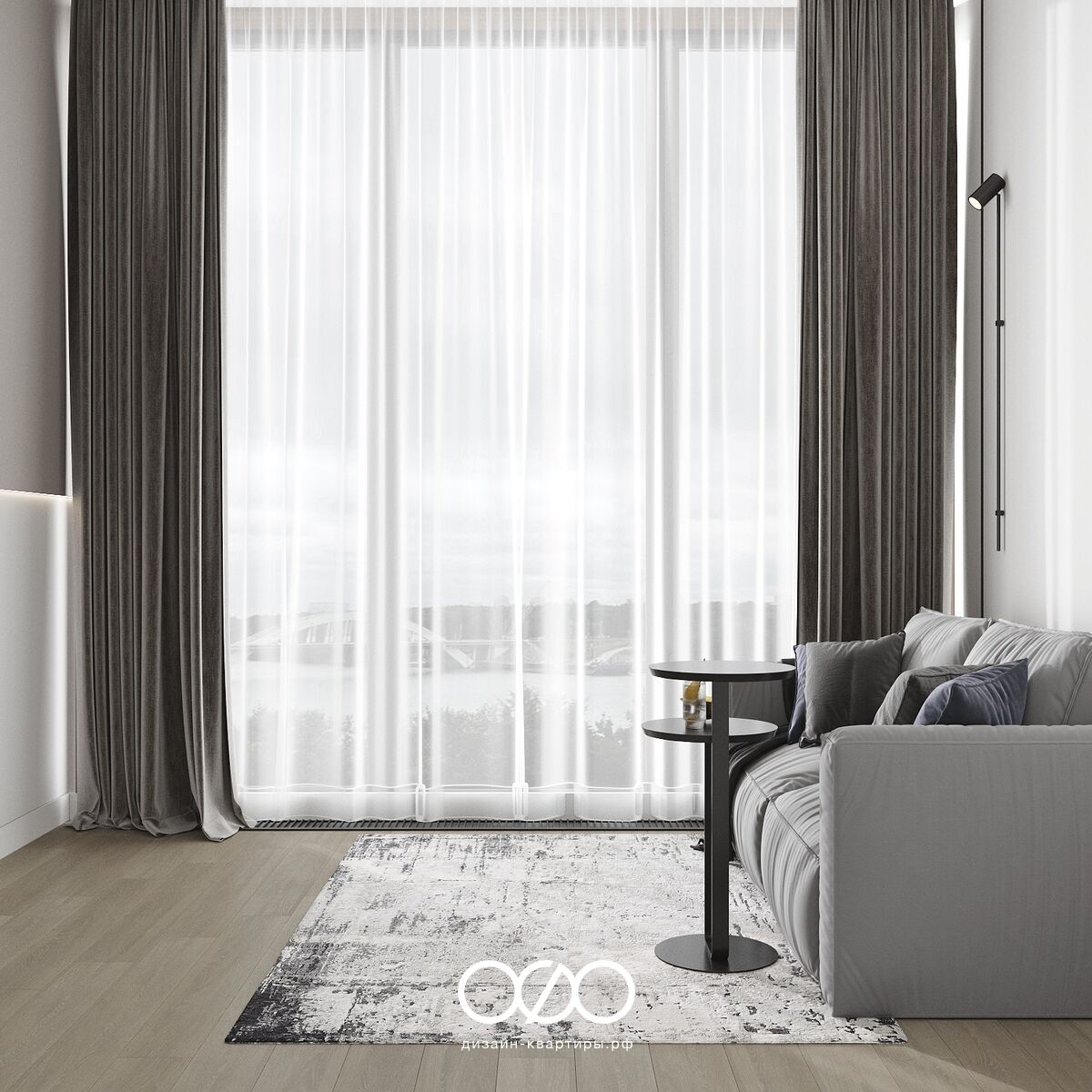 Дизайн-проект 3-комнатной квартиры 82 м2 в современном стиле. Москва, ЖК Маяк.