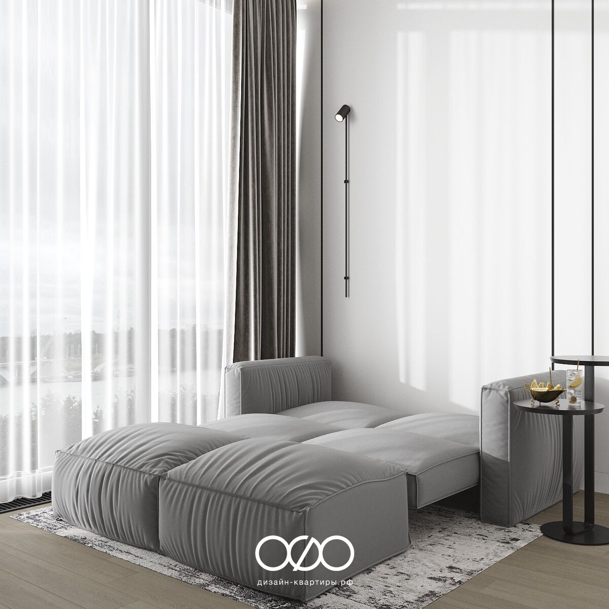 Дизайн-проект 3-комнатной квартиры 82 м2 в современном стиле. Москва, ЖК Маяк.