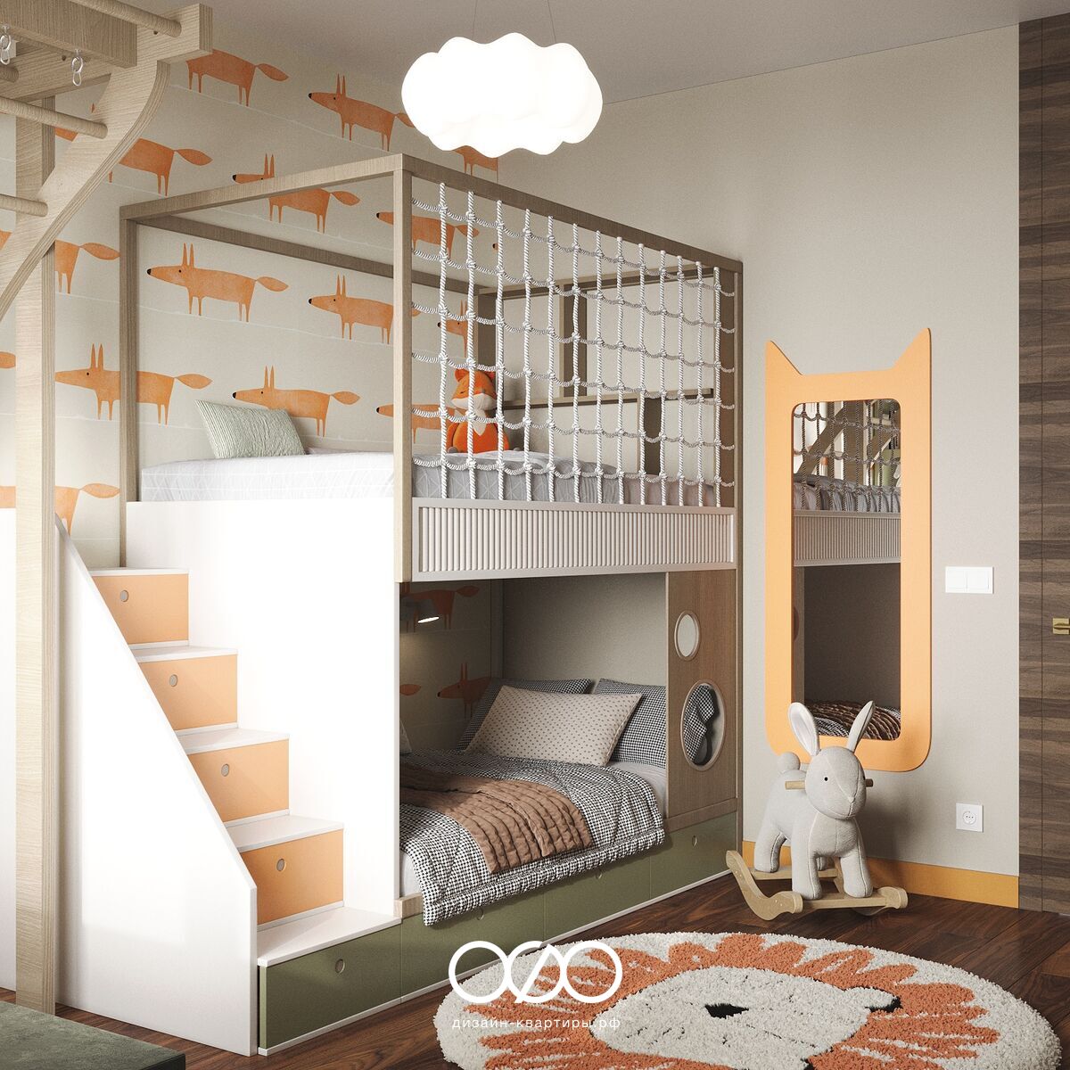 Дизайн-проект 2-комнатной квартиры 54 м2 в современном стиле, Москва, ЖК TopHills