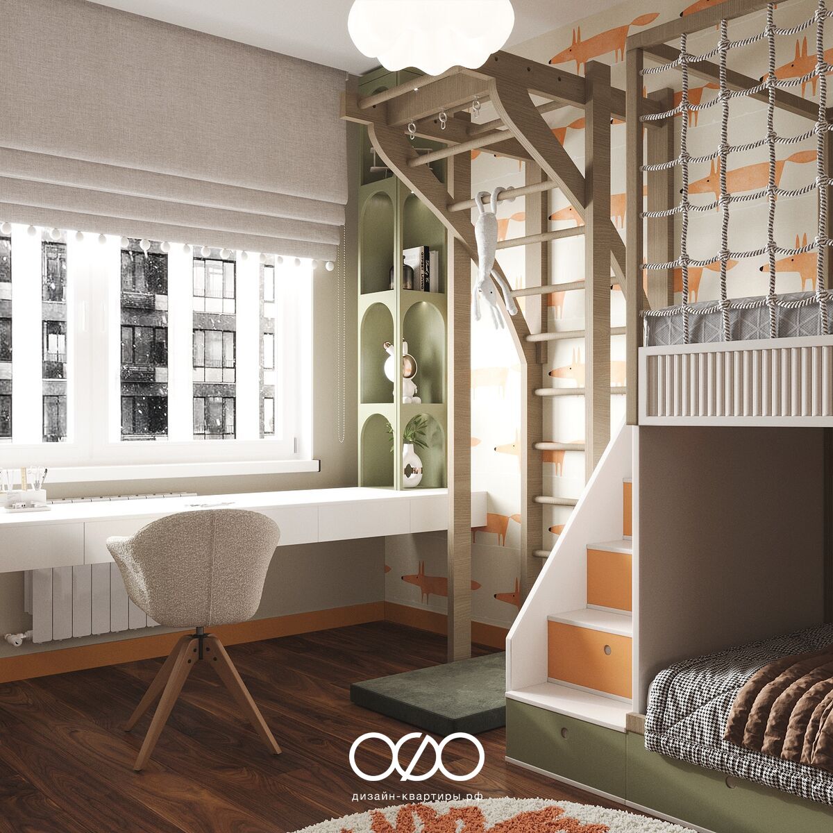 Дизайн-проект 2-комнатной квартиры 54 м2 в современном стиле, Москва, ЖК TopHills