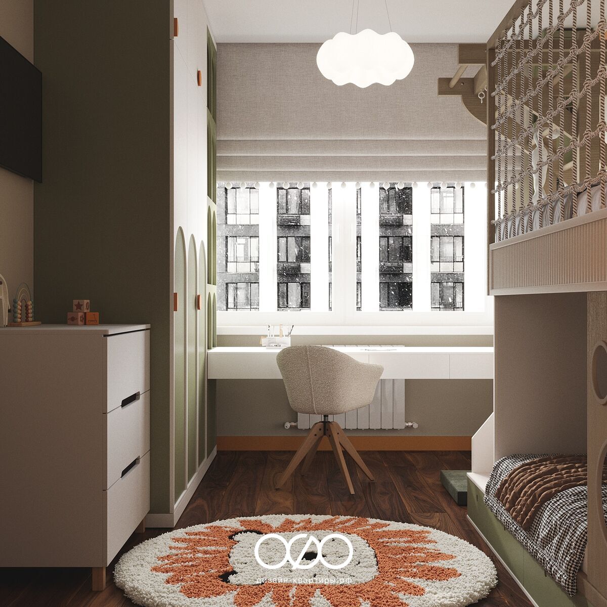 Дизайн-проект 2-комнатной квартиры 54 м2 в современном стиле, Москва, ЖК TopHills