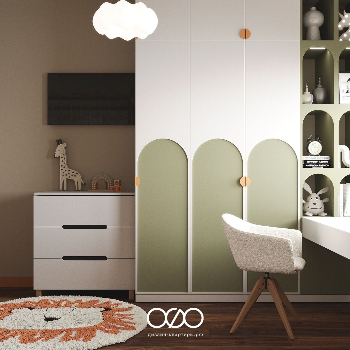 Дизайн-проект 2-комнатной квартиры 54 м2 в современном стиле, Москва, ЖК TopHills