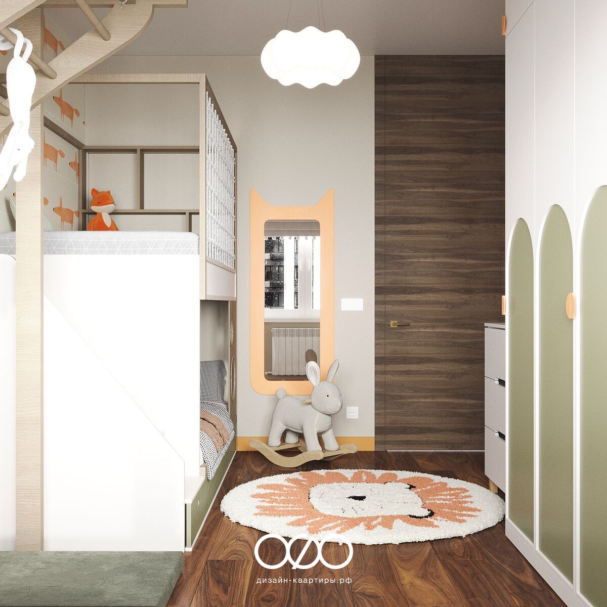 Дизайн-проект 2-комнатной квартиры 54 м2 в современном стиле, Москва, ЖК TopHills