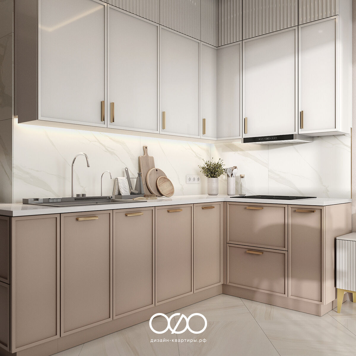 Дизайн кухни в стиле неоклассика для квартиры