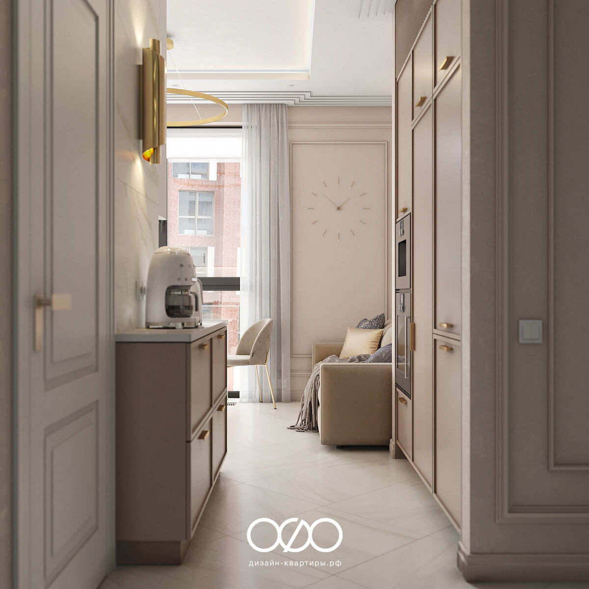 Дизайн кухни в стиле неоклассика для квартиры