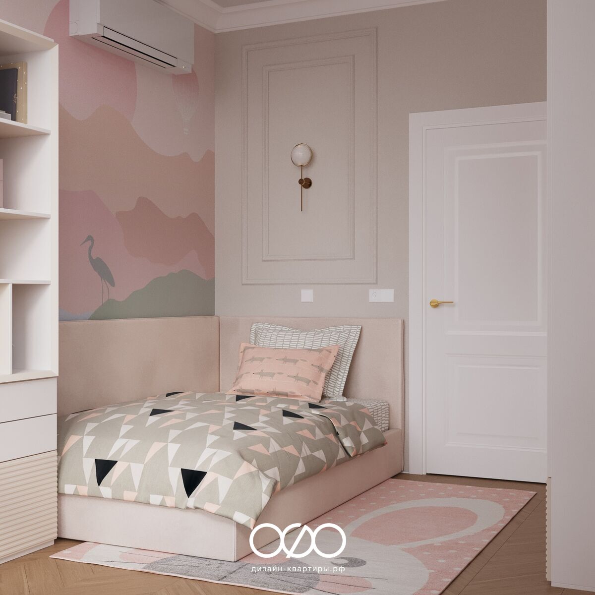 Дизайн 3-комнатной квартиры 74 м² в стиле классика, Москва, ЖК ILove